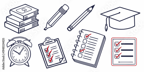 a collection of education related objects Vector