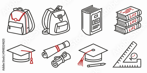 icons for education and school supplies Vector