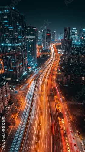 City Highway at Night with Traffic 1.
