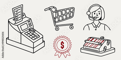 icons for shopping and payment Vector