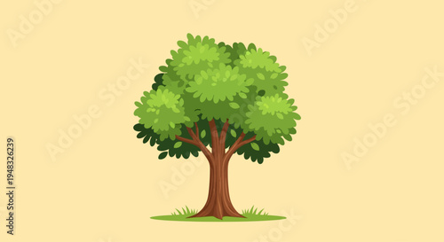 A vibrant green tree on a sunny arbor day outdoors