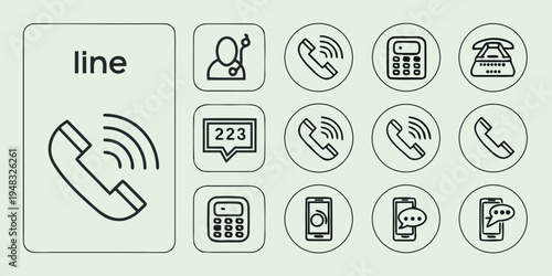 a collection of phone and communication icons Vector