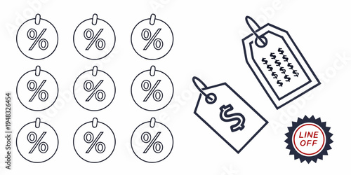 discount labels and percentage symbols Vector