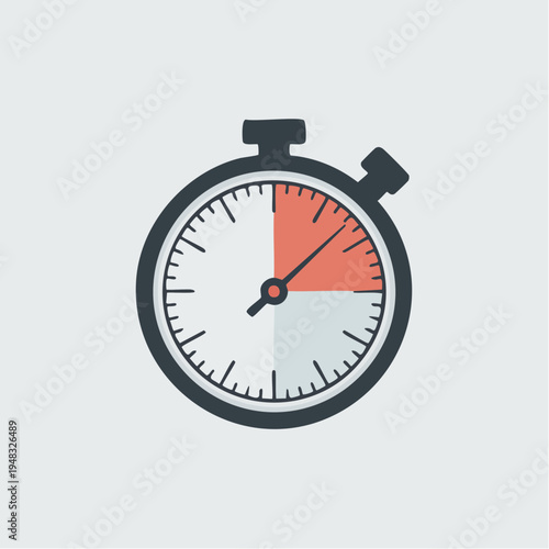 A stopwatch with a red and white face shows time passing quickly in a simple illustration.