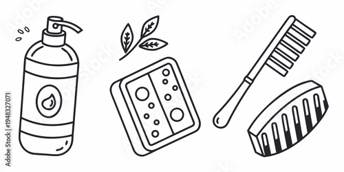 a set of bathroom accessories Vector