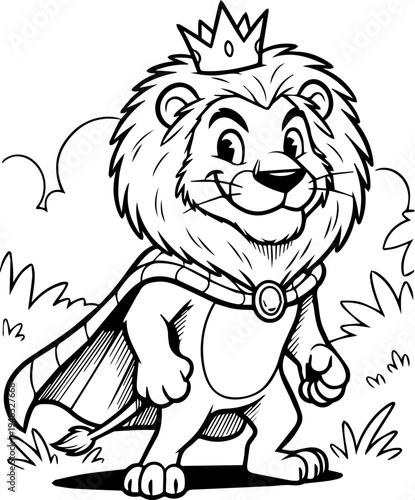 Lion cartoon character wild life