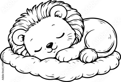 Lion cartoon character wild life