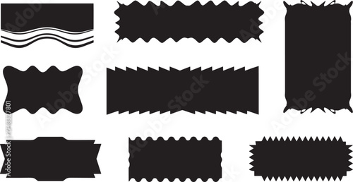 Jagged Rectangles on White Background Graphic Design Element