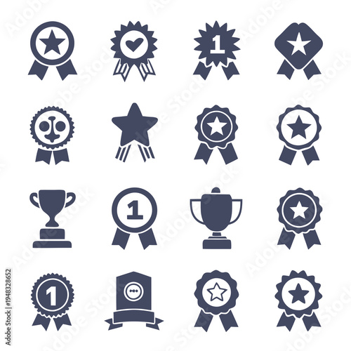 Various icon vector art for achievements, awards, first place