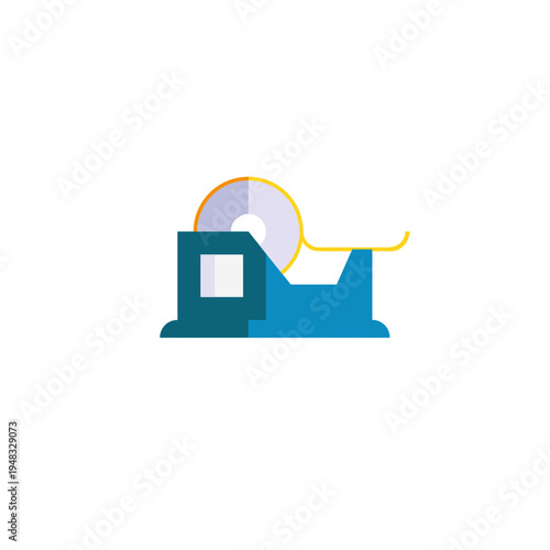 Tape dispenser icon for packaging, craft, and office stationery concept.