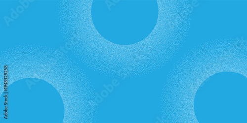 Blue abstract wave pattern with dotted noise edges, flowing organic curves with particle grain texture, modern seamless background.