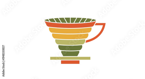 Pour Over Coffee Dripper, Hand Drawn Illustration