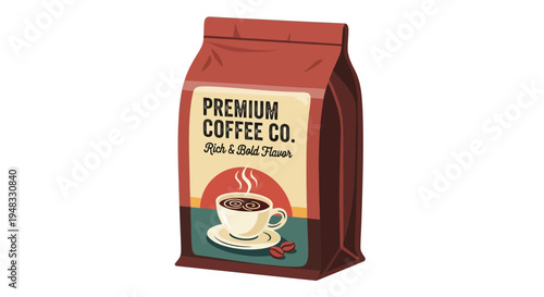 Premium Coffee Bag Illustration