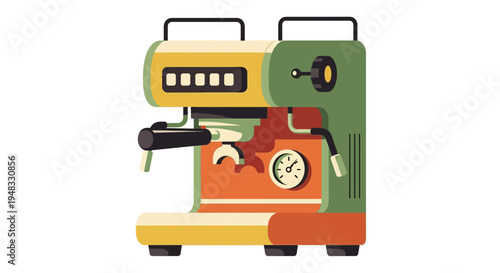 Retro Espresso Machine Illustration