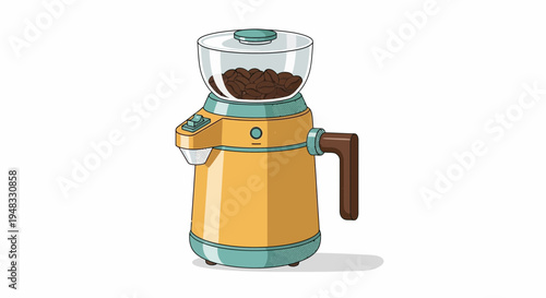 Retro coffee grinder with beans
