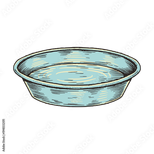 Rural Metal Wash Basin Vintage Farm Household Vector