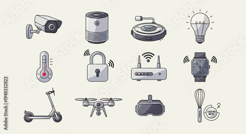 Array of modern smart home and personal devices
