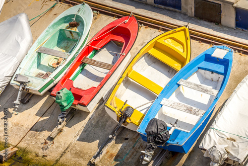 Colorful boats in the port of Vallon des Auffes, Marseilles, France