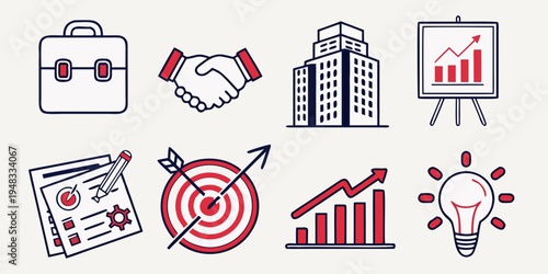 a collection of business and finance icons Vector