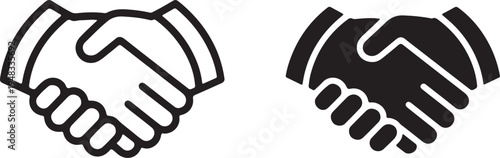 Handshake vector set icon with white background