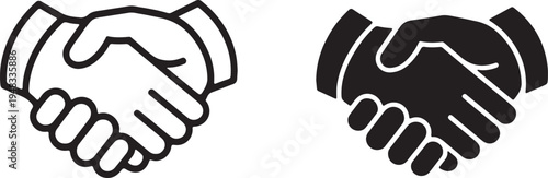 Handshake vector set icon with white background