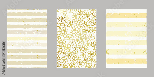 Three golden textured patterns arranged vertically in a row