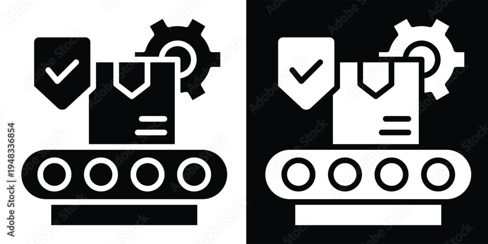 Fototapeta premium Production-Line In Monochrome Glyph