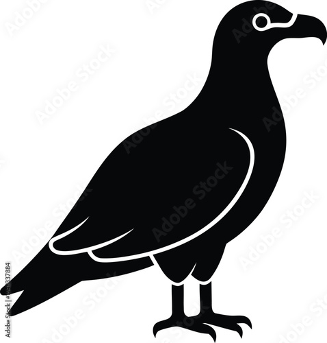 White Bellied Sea Eagle silhouette vector art illustration