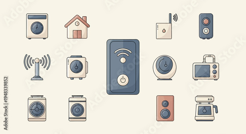 A collection of illustrated smart home devices and gadgets (1)