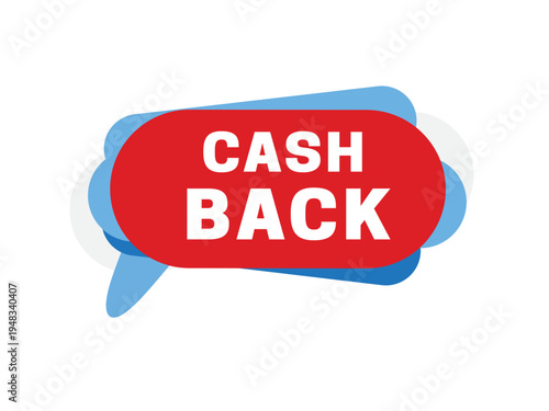 Cash back message elem illustration editable sign. Vector retail banner announce.
