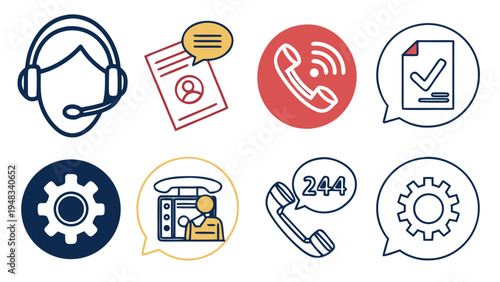 a set of customer service icons Vector
