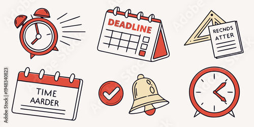 a collection of time and calendar icons Vector