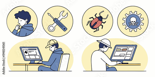 software developers working on a project Vector