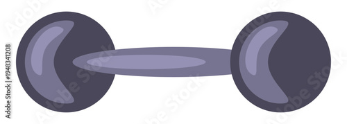 Dumbbell for fitness and strength training. Vector illustration isolated on white background