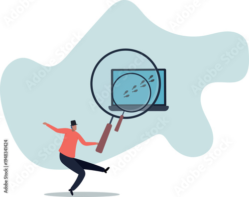 Website visitor tracking or digital footprint, analyze user behavior or track bounce rate.human life and situation.