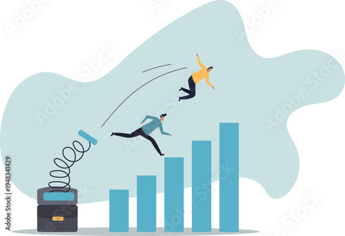 Competitive advantage or innovation to outsmart and overtake business winning, strategy or smart way to win business or career growth .human life and situation.