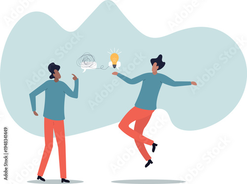 Problem solving skill to think of solution, creativity to solve difficult issue, resolution or coaching to help trouble.human life and situation.