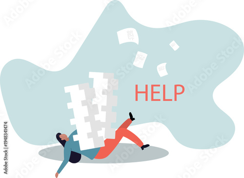 Overwork and overload work make employee exhausted and stressed leads to depression, burnout and low efficiency,human life and situation.