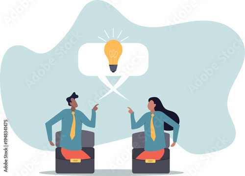 Communicate idea in business discussion, effective communication to brainstorm and come up with solution or result .human life and situation.