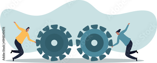 Teamwork and cooperation in a business setting, idea that working together can lead to success, collaboration or synergy.human life and situation.