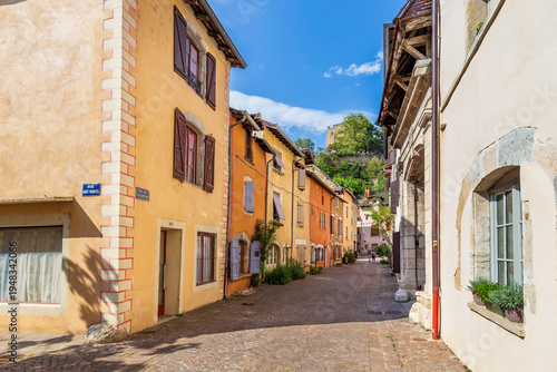 Slika na platnu "Rue Saint Marcel" and "Rue des Augustins" streets, Crémieu, Ain department,  France