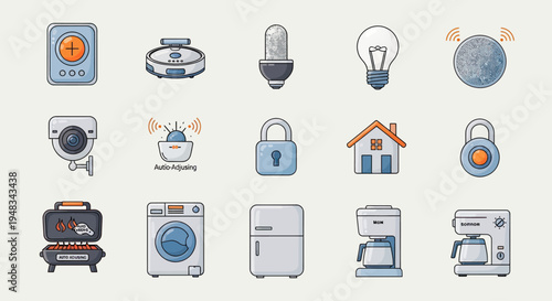 Assortment of modern home appliances and smart devices