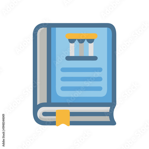 Icon of a textbook depicting law or legal studies