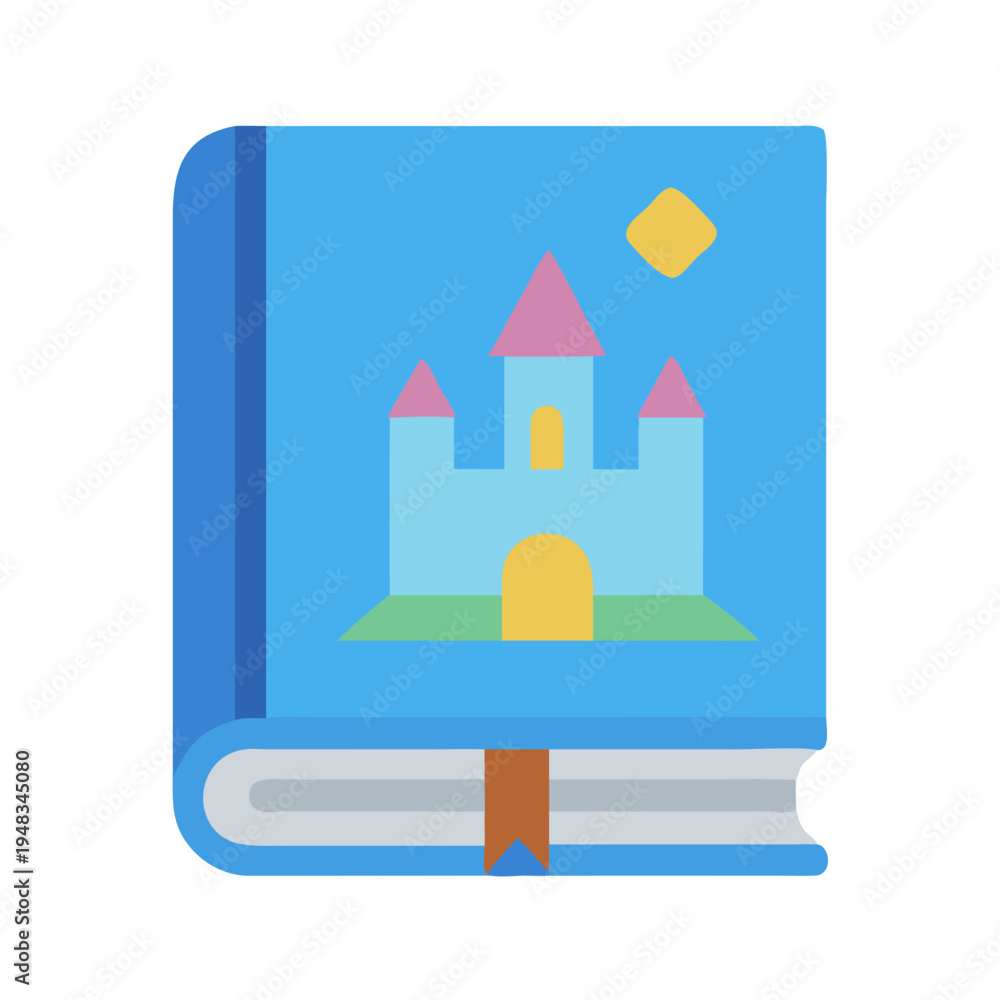 Obraz premium Stylized book illustration with castle graphic for childrens story