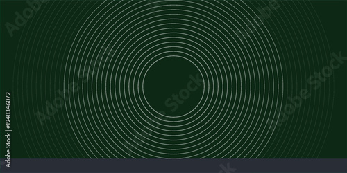 Create a bold look with a centric circle background featuring vector graphics of sound waves.