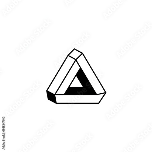 Fototapeta Minimalist Penrose Triangle Logo Isometric Vector Design