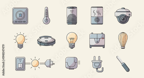 Illustrated smart home devices and accessories