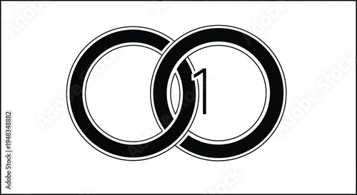 infinity loop with number one