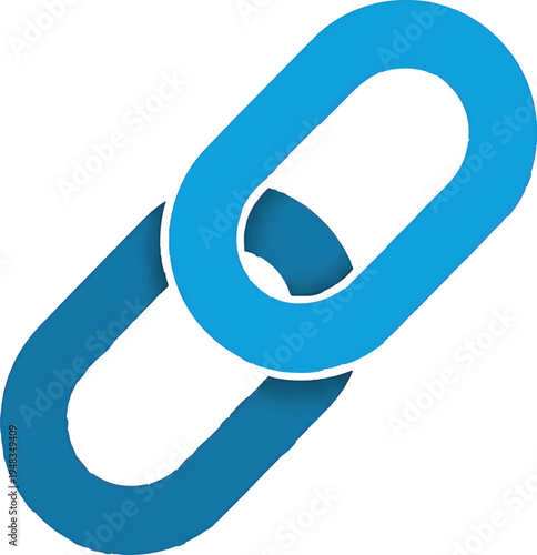 A sleek and modern blue paperclip icon symbolizing connection and linkage