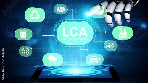 Wallpaper Mural Human Interaction with Robotic Technology for Life Cycle Assessment Visualization and Digital Analysis of Environmental Impact and Sustainability Metrics Gluon. Torontodigital.ca